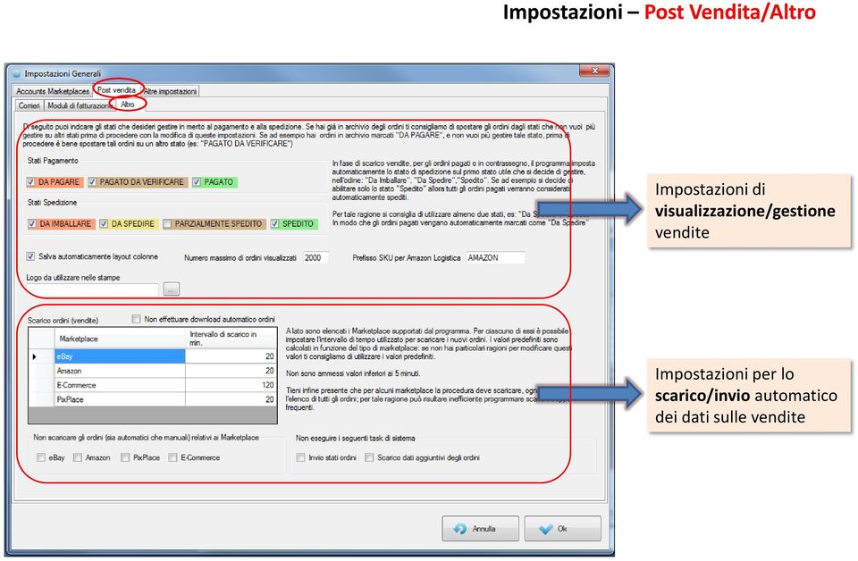 visualizzazione/gestione vendite