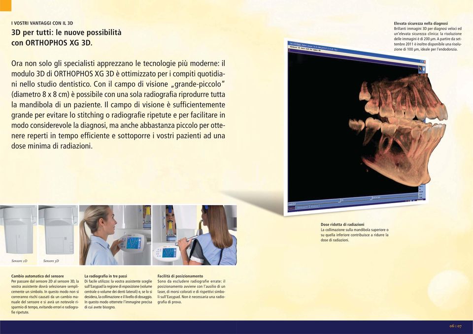 A partire da settembre 2011 è inoltre disponibile una risoluzione di 100 μm, ideale per l endodonzia.