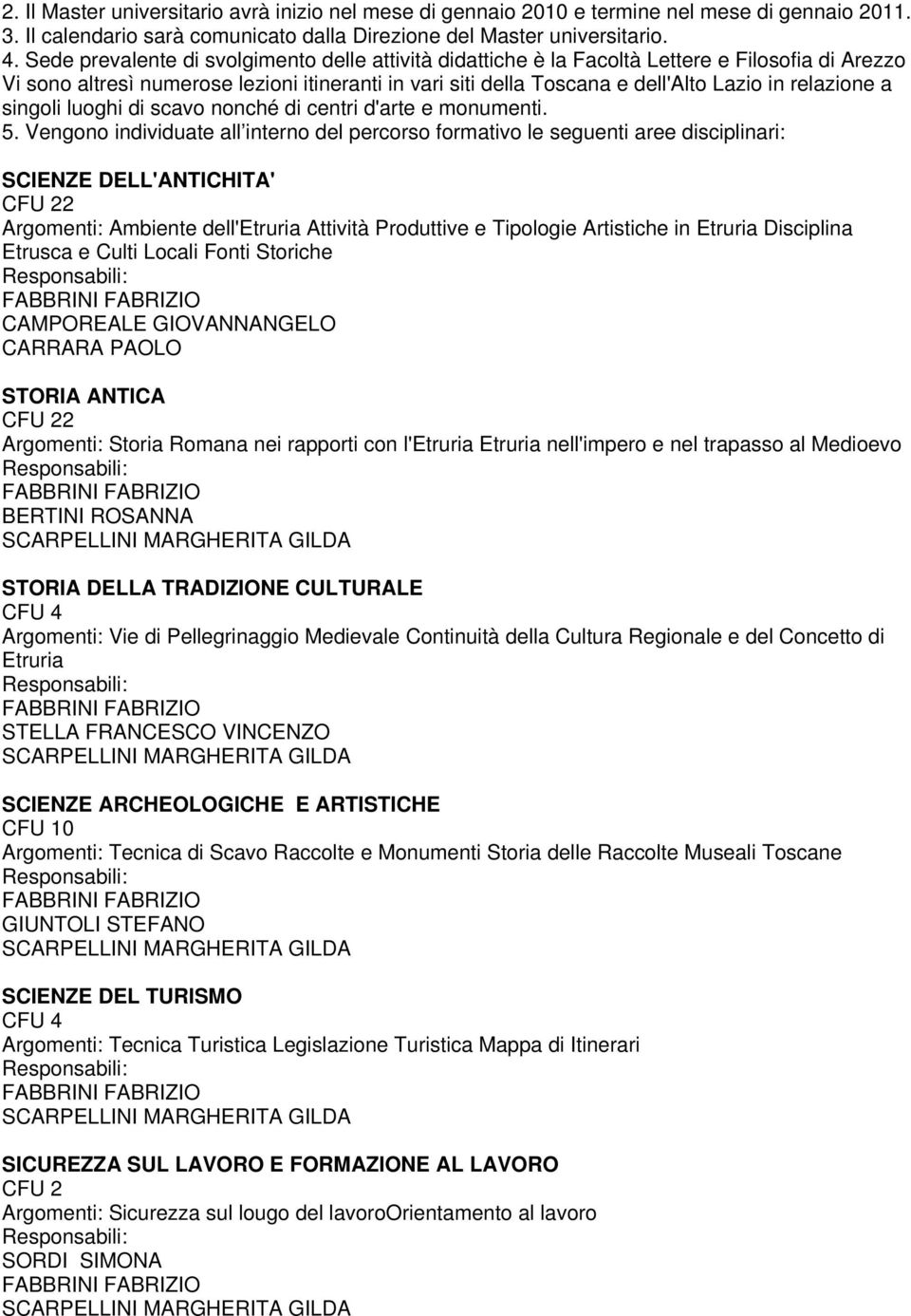 relazione a singoli luoghi di scavo nonché di centri d'arte e monumenti. 5.