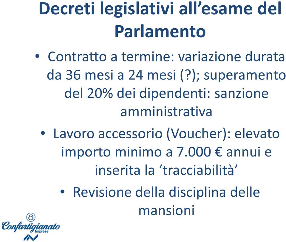 ); superamento del 20% dei dipendenti: sanzione amministrativa Lavoro