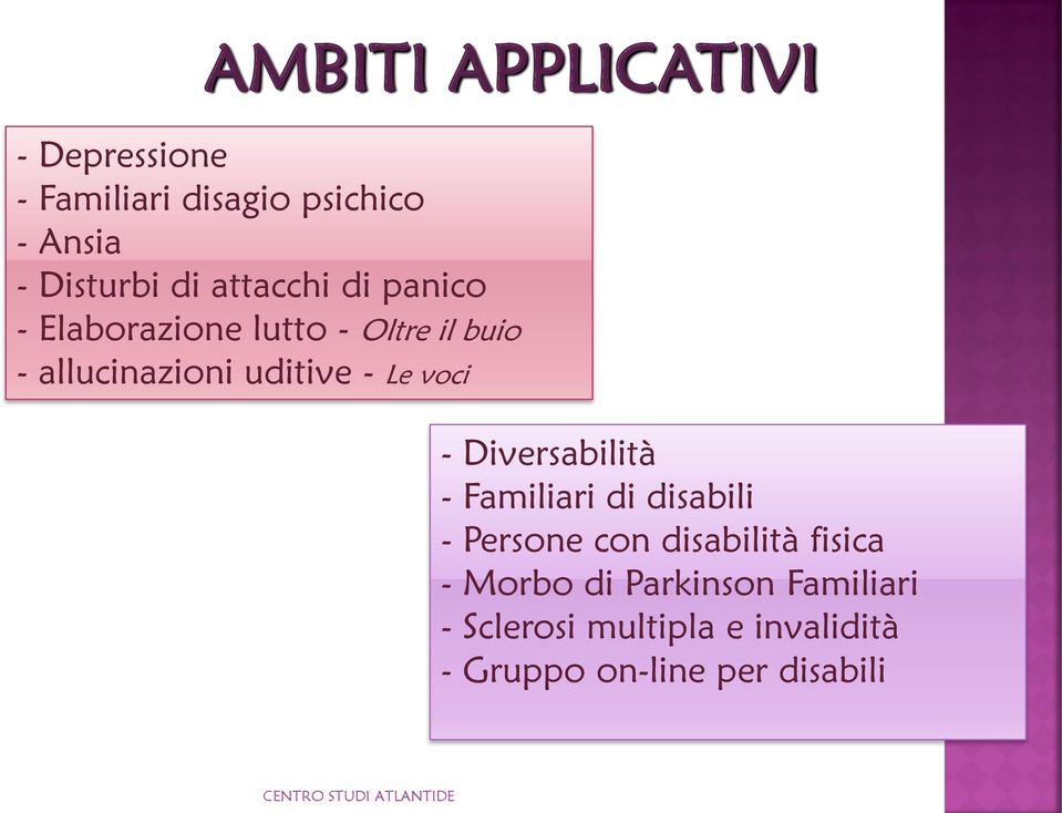 voci - Diversabilità - Familiari di disabili - Persone con disabilità fisica - Morbo