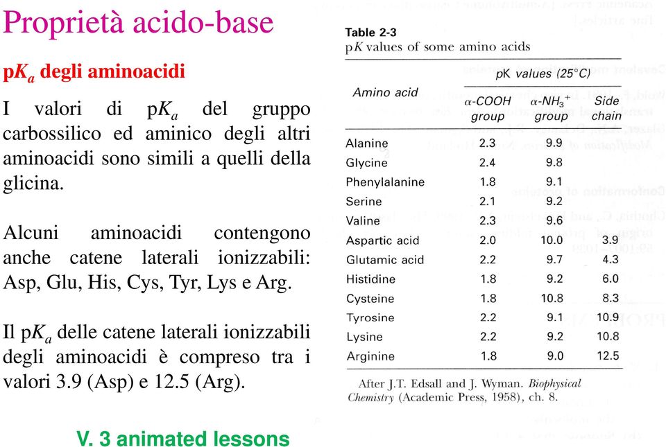 Alcuni aminoacidi contengono anche catene laterali ionizzabili: Asp, Glu, His, Cys, Tyr, Lys e