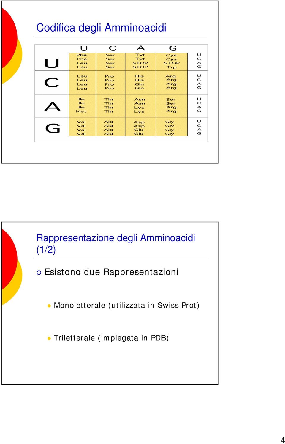 Esistono due Rappresentazioni