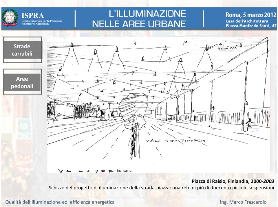 Finlandia, 2000 2003 Schizzo del progetto di illuminazione