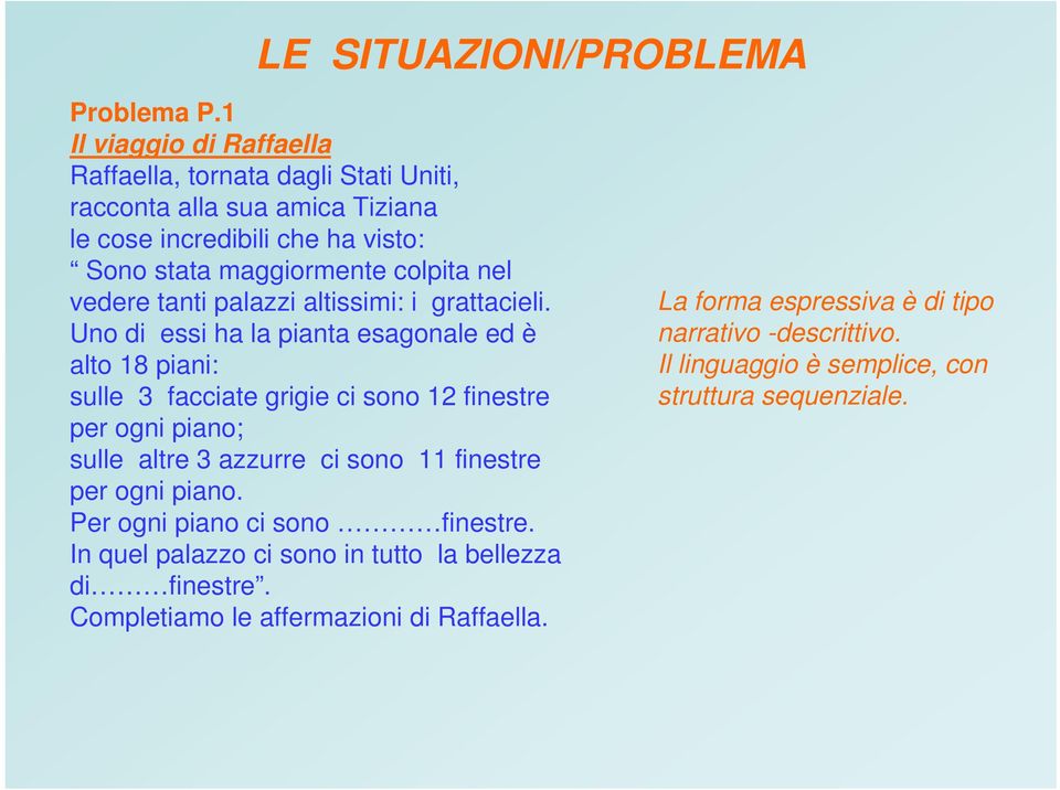 nel vedere tanti palazzi altissimi: i grattacieli.