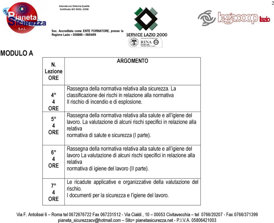 La valutazione di alcuni rischi specifici in relazione alla relativa normativa di salute e sicurezza (I parte).