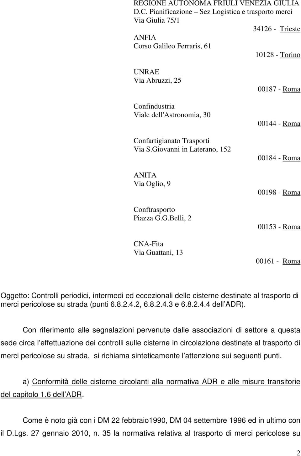 Confartigianato Trasporti Via S.Gi