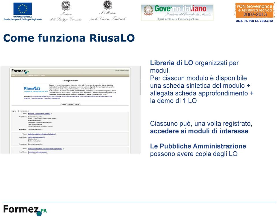 approfondimento + la demo di 1 LO Ciascuno può, una volta registrato,