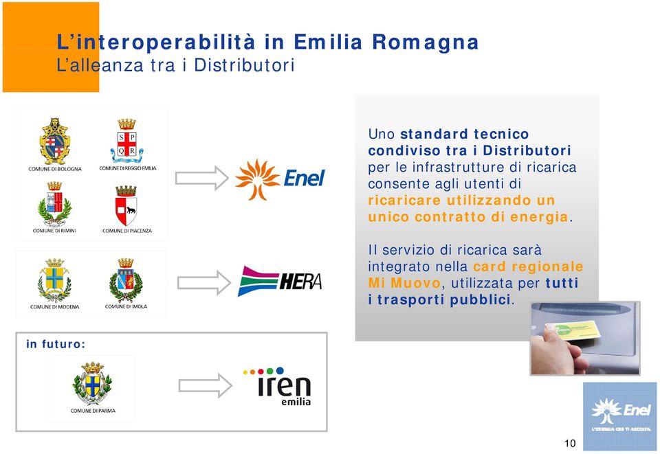 ricaricare utilizzando un unico contratto di energia.