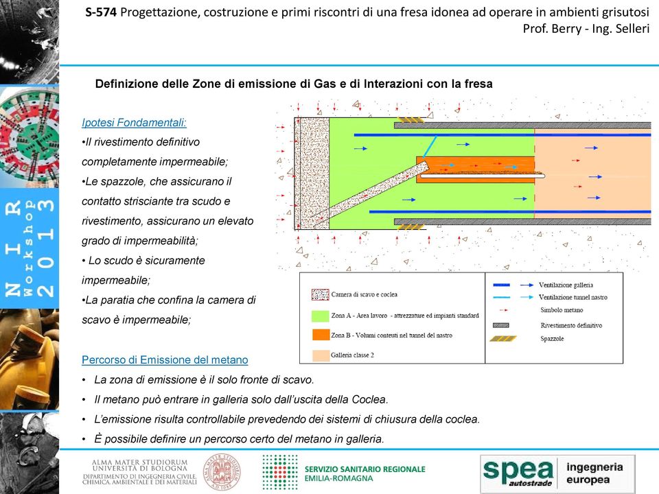 confina la camera di scavo è impermeabile; Percorso di Emissione del metano La zona di emissione è il solo fronte di scavo.