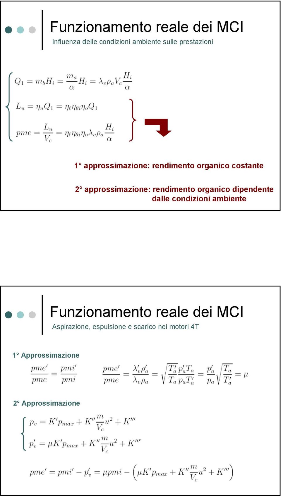 rendimento organico dipendente dalle condizioni ambiente Funzionamento reale