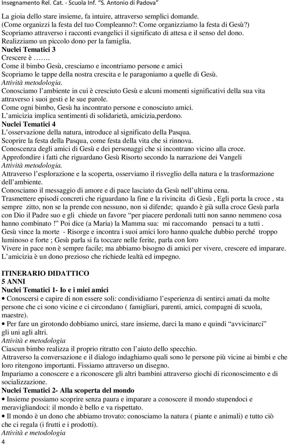 Come il bimbo Gesù, cresciamo e incontriamo persone e amici Scopriamo le tappe della nostra crescita e le paragoniamo a quelle di Gesù. Attività metodologia.