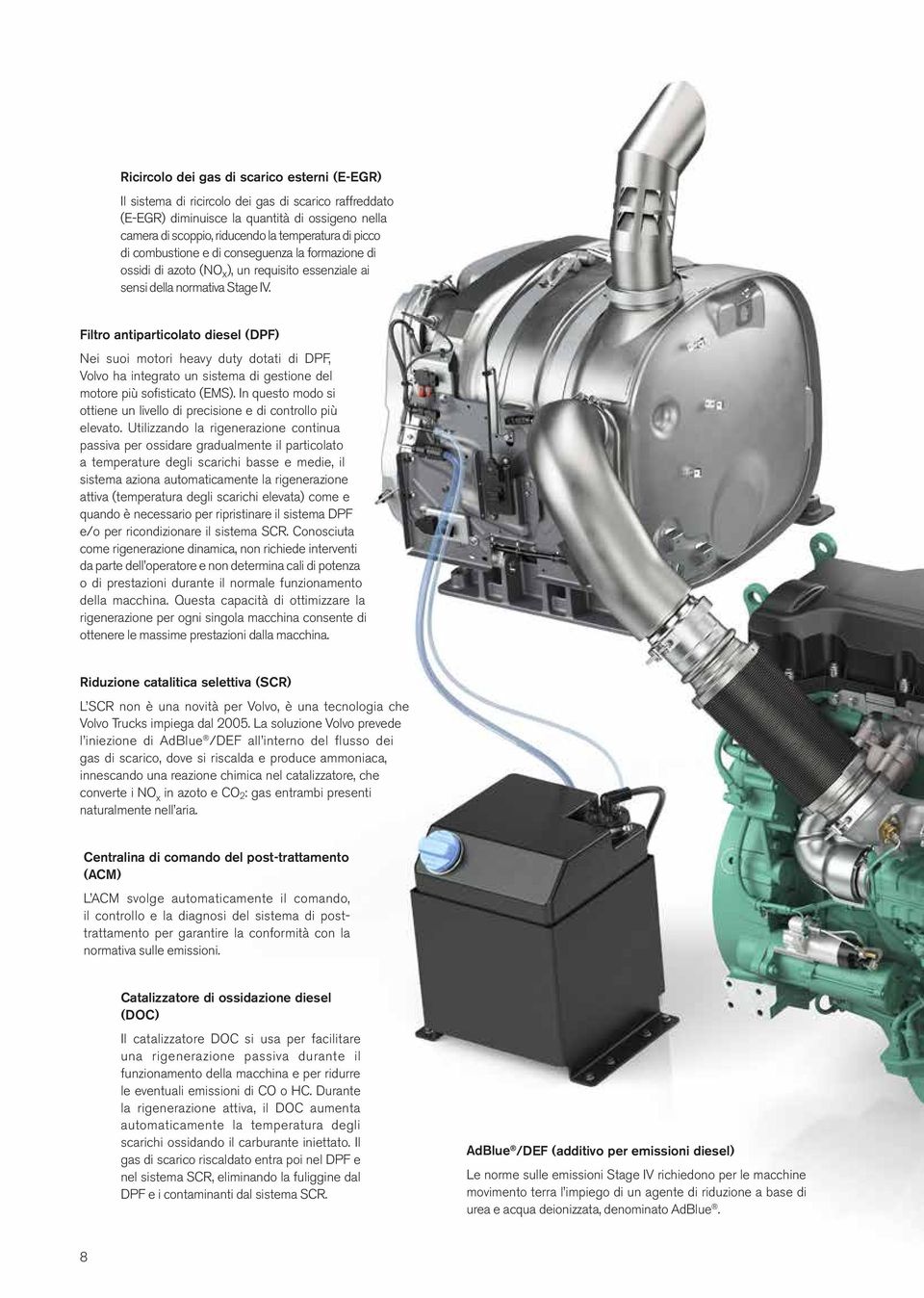 Filtro antiparticolato diesel (PF) Nei suoi motori heavy duty dotati di PF, Volvo ha integrato un sistema di gestione del motore più sofisticato (EMS).