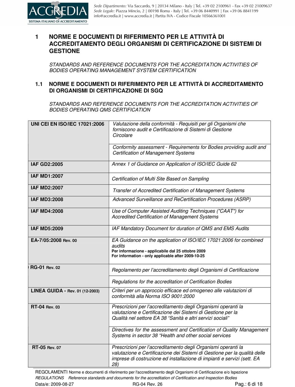 conformità - Requisiti per gli Organismi che forniscono audit e Certificazione di Sistemi di Gestione Circolare Conformity assessment - Requirements for Bodies providing audit and Certification of