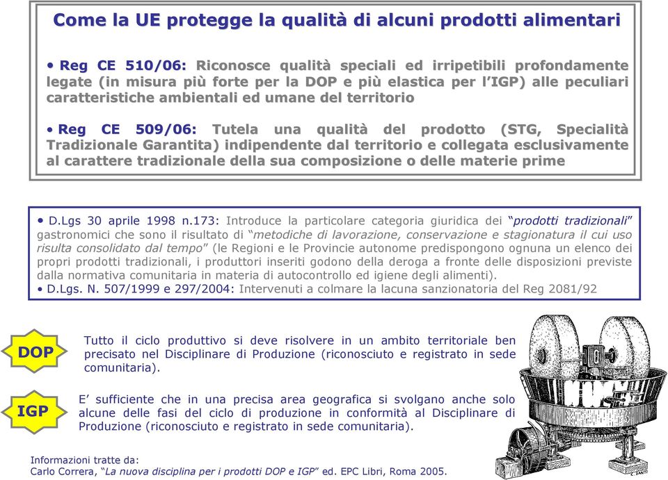 esclusivamente al carattere tradizionale della sua composizione o delle materie prime D.Lgs 30 aprile 1998 n.