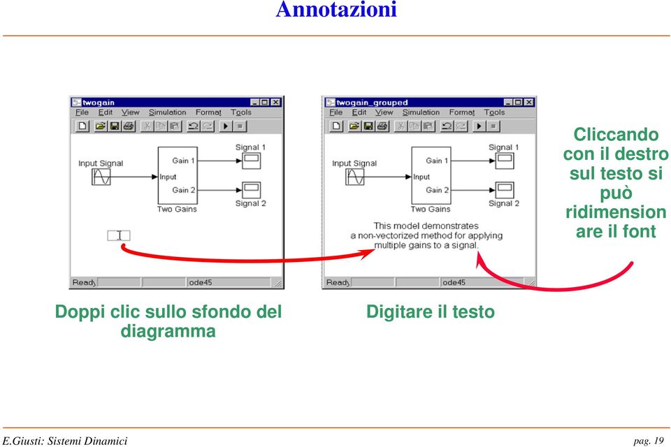 ridimension are il font Doppi clic