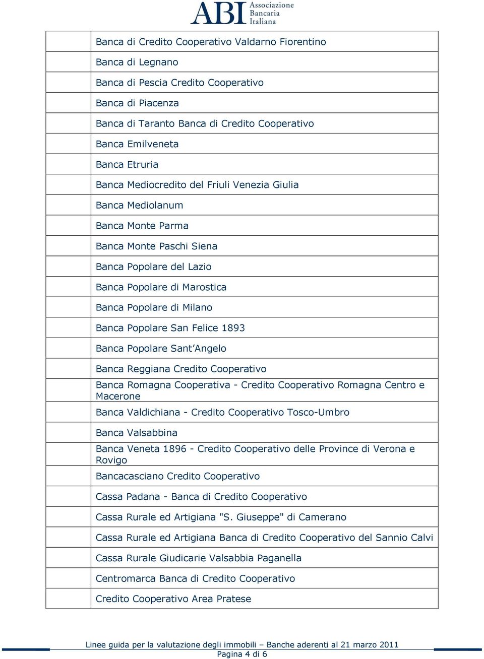 San Felice 1893 Banca Popolare Sant Angelo Banca Reggiana Credito Cooperativo Banca Romagna Cooperativa - Credito Cooperativo Romagna Centro e Macerone Banca Valdichiana - Credito Cooperativo