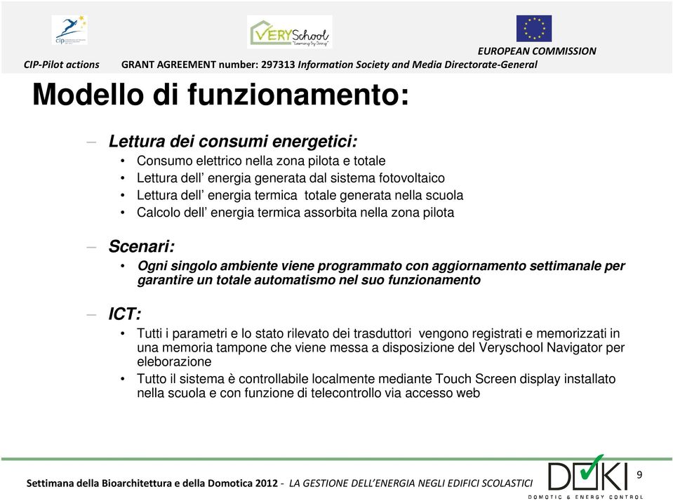 totale automatismo nel suo funzionamento ICT: Tutti i parametri e lo stato rilevato dei trasduttori vengono registrati e memorizzati in una memoria tampone che viene messa a disposizione