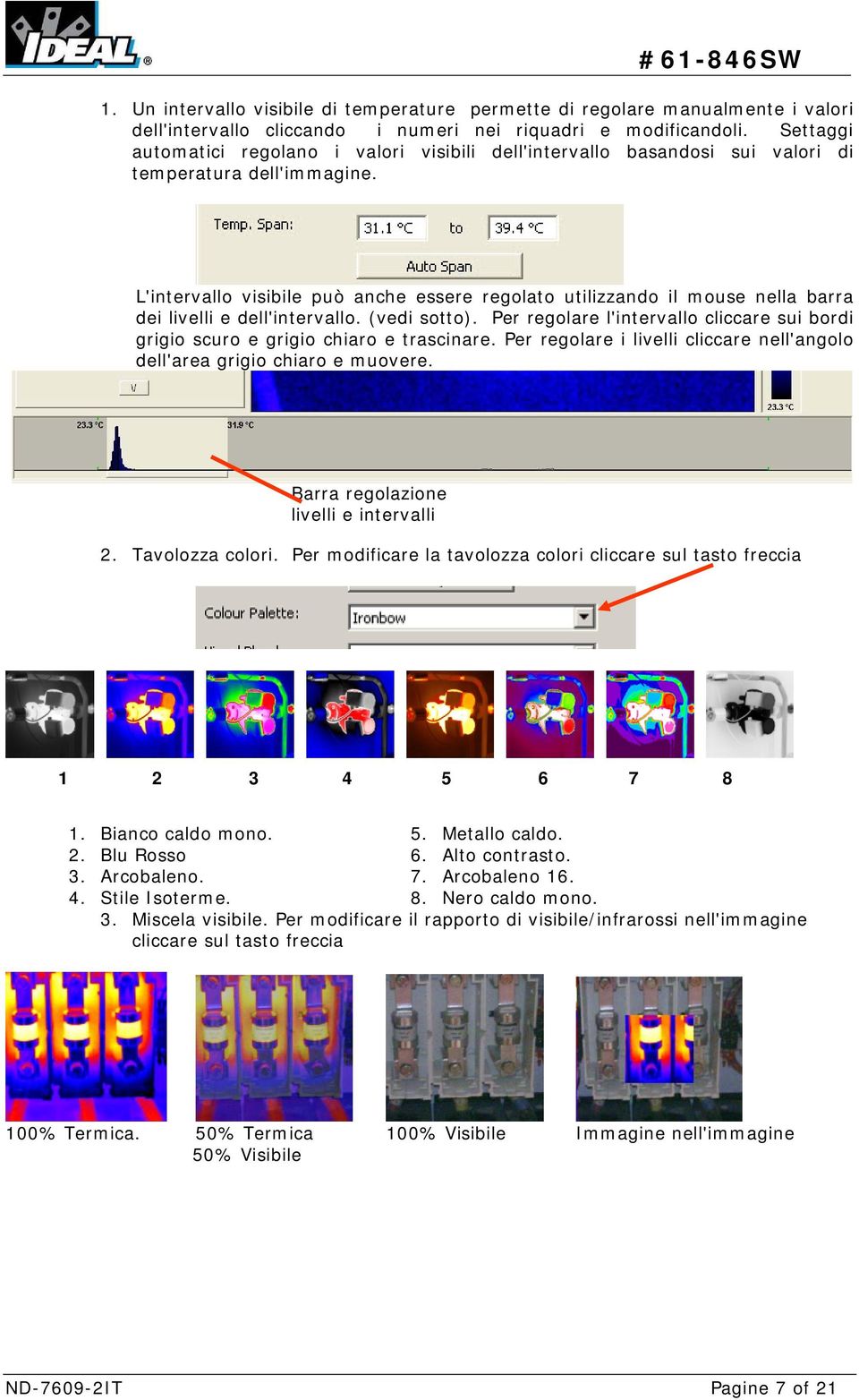 L'intervallo visibile può anche essere regolato utilizzando il mouse nella barra dei livelli e dell'intervallo. (vedi sotto).