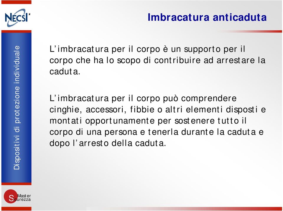 L imbracatura per il corpo può comprendere cinghie, accessori, fibbie o altri elementi