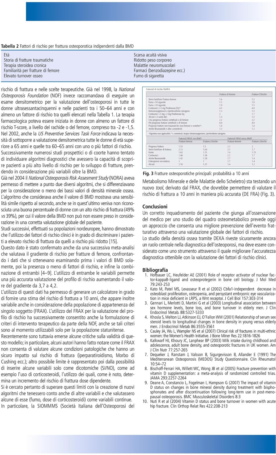 Già nel 1998, la National Osteoporosis Foundation (NOF) invece raccomandava di eseguire un esame densitometrico per la valutazione dell osteoporosi in tutte le donne ultrasessantacinquenni e nelle