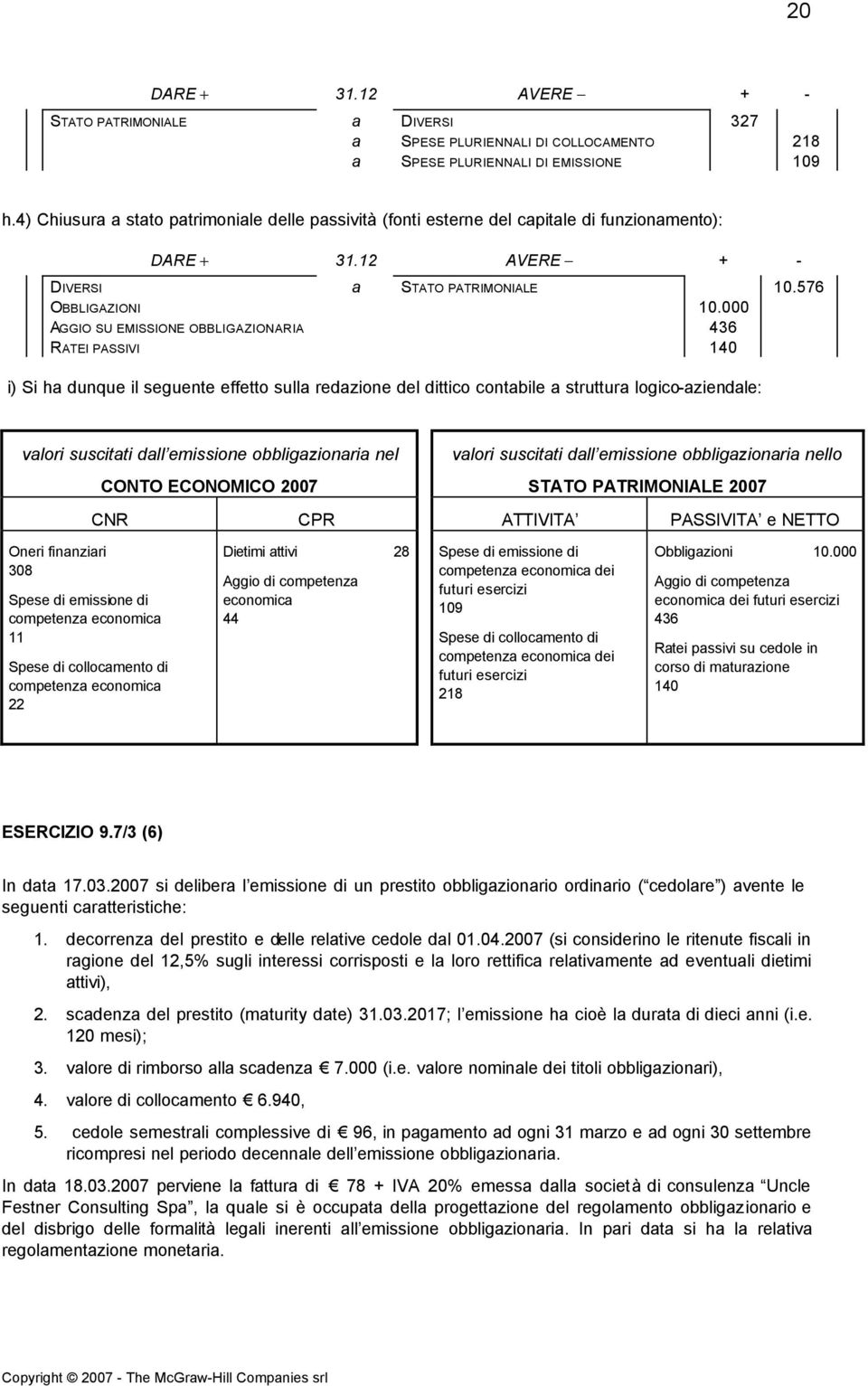 000 436 140 i) Si h dunque il seguente effetto sull redzione del dittico contbile struttur logico-ziendle: 10.