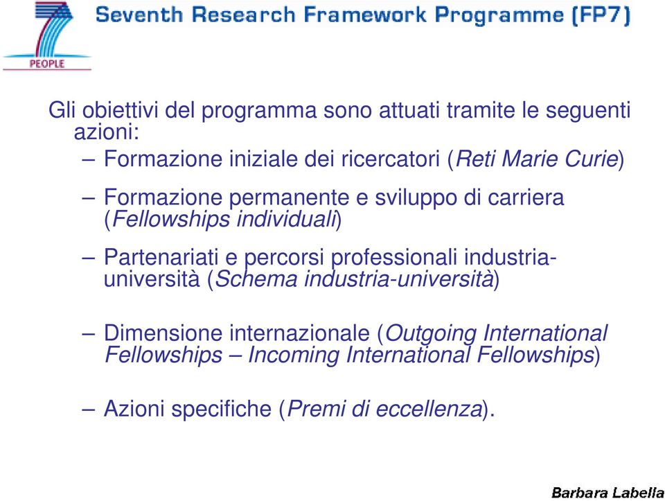 percorsi professionali industriauniversità (Schema industria-università) Dimensione internazionale