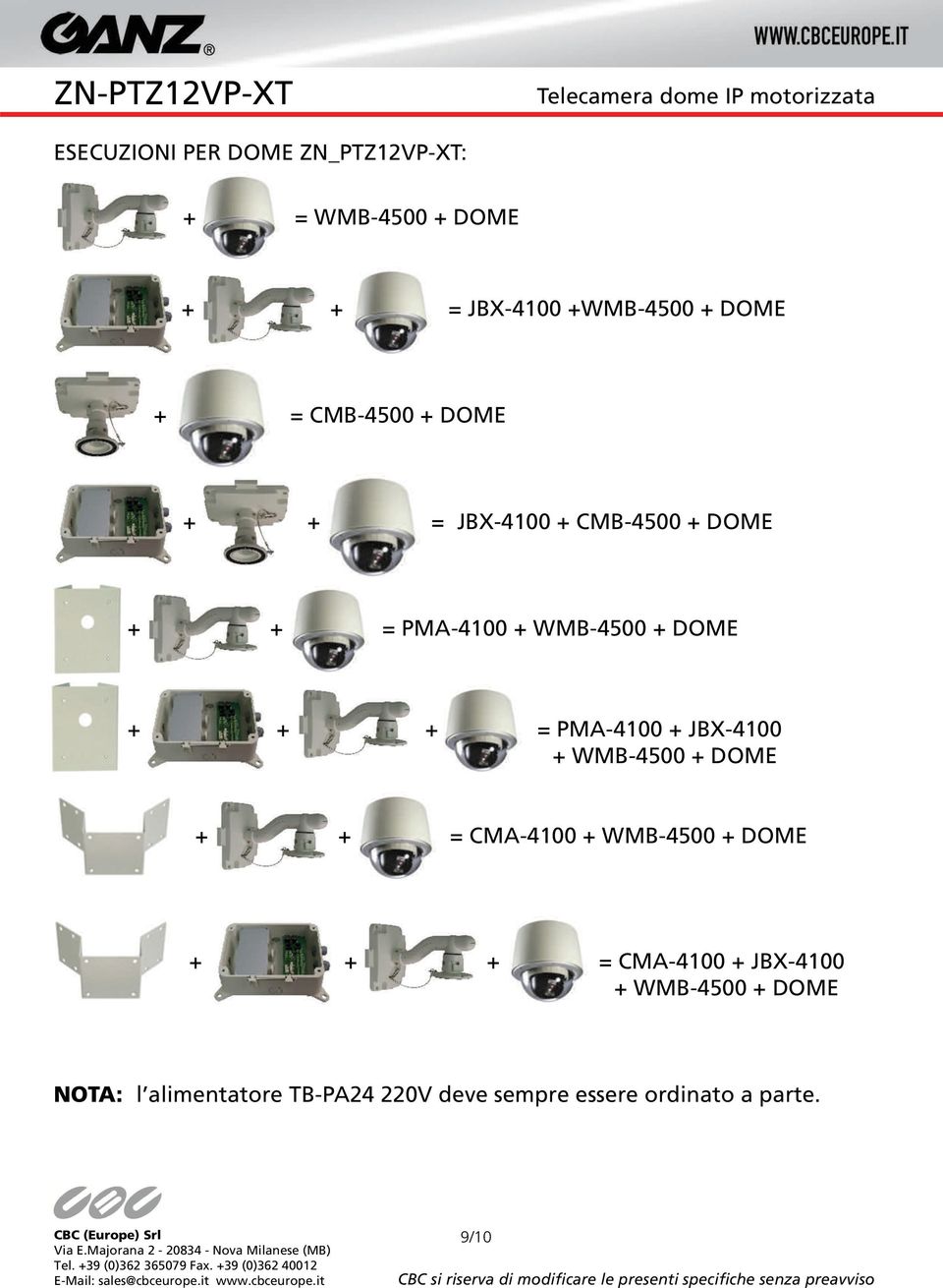 PMA-4100 + JBX-4100 + WMB-4500 + DOME + + = CMA-4100 + WMB-4500 + DOME + + + = CMA-4100 +