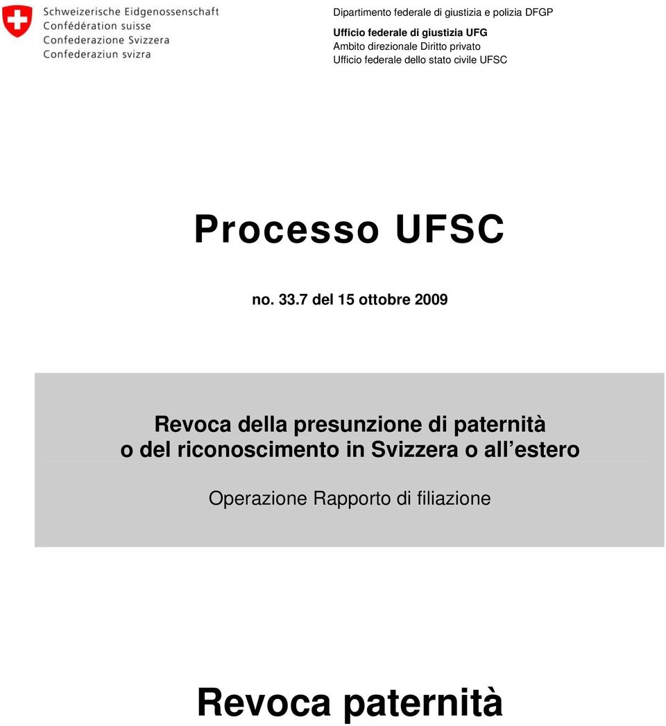 stato civile UFSC Processo UFSC Revoca della presunzione di paternità o del