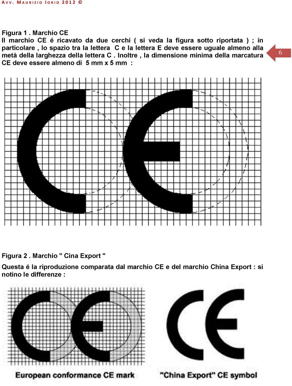 spazio tra la lettera C e la lettera E deve essere uguale almeno alla metà della larghezza della lettera C.