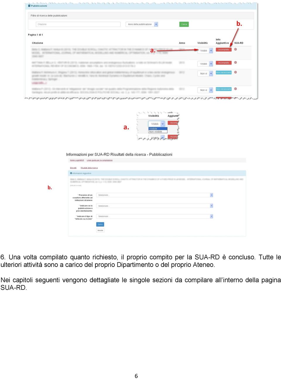 Tutte le ulteriori attività sono a carico del proprio Dipartimento o