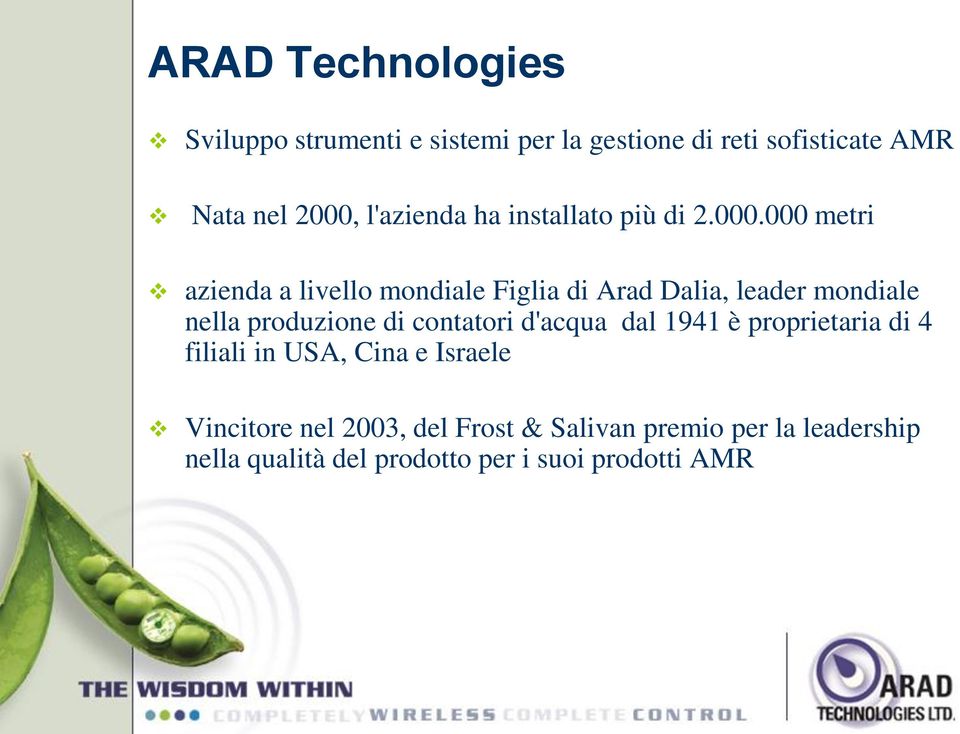 000 metri azienda a livello mondiale Figlia di Arad Dalia, leader mondiale nella produzione di contatori
