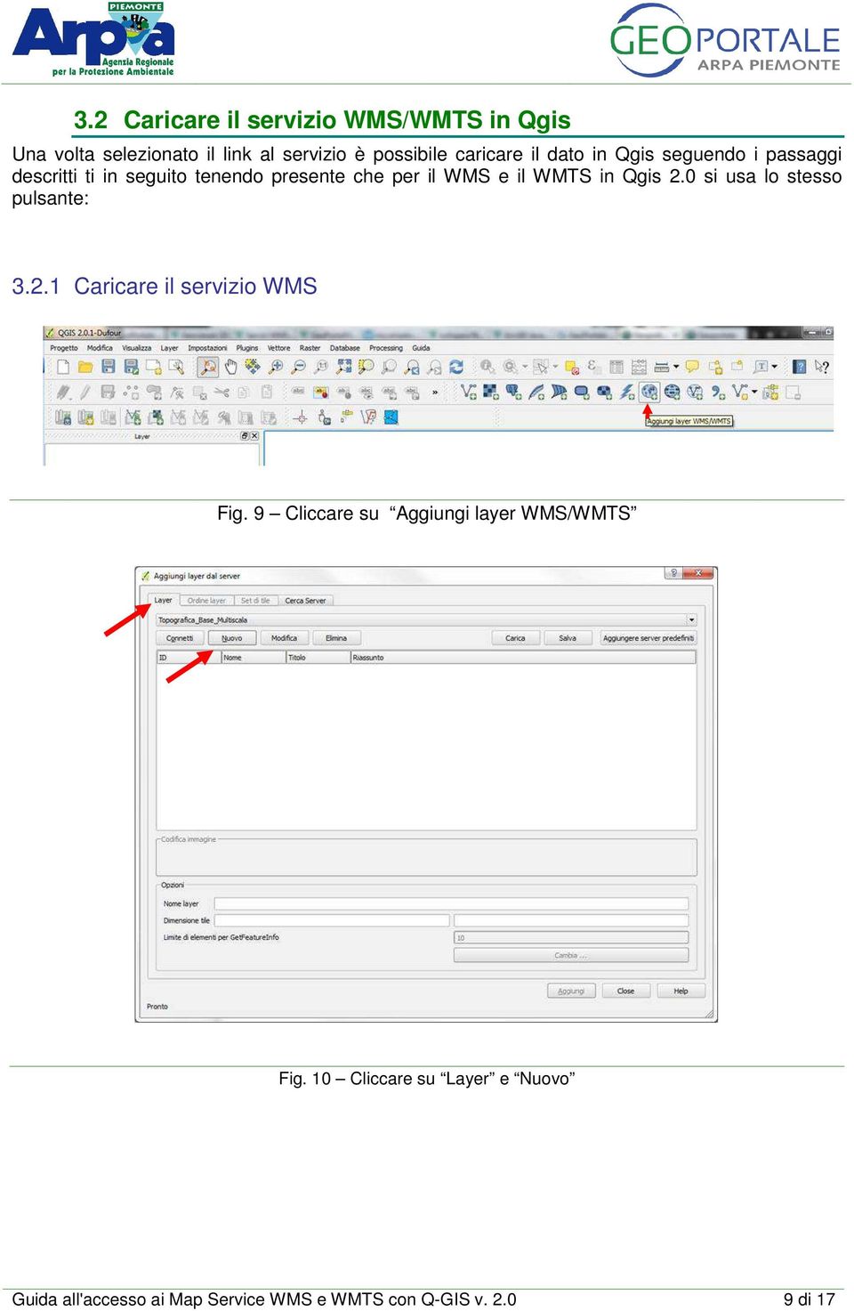 Qgis 2.0 si usa lo stesso pulsante: 3.2.1 Caricare il servizio WMS Fig.