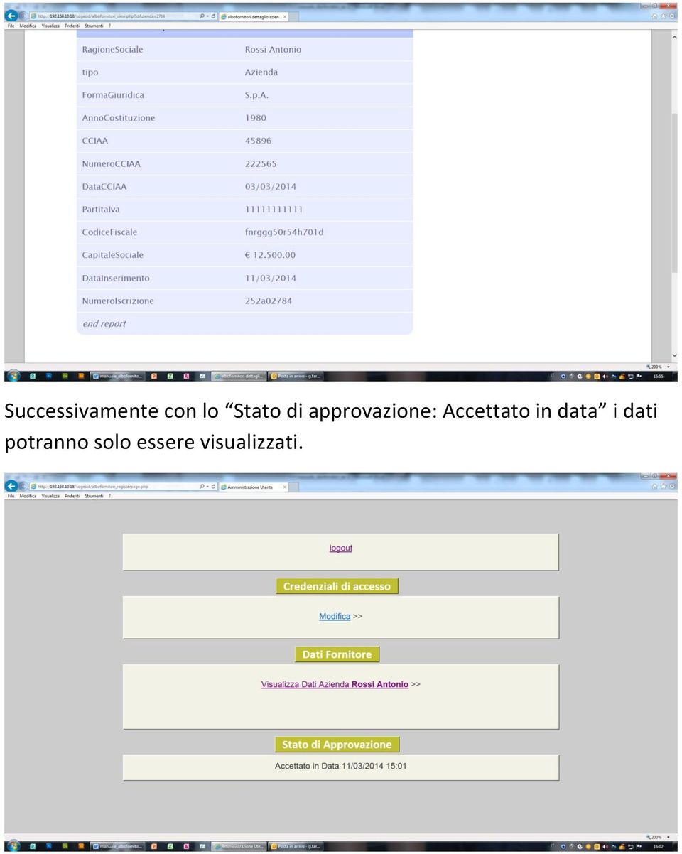 Accettato in data i dati