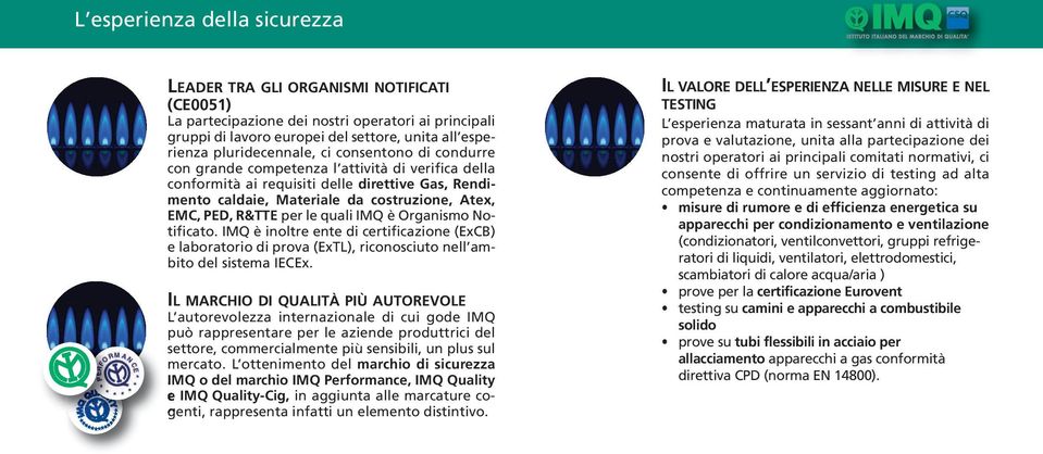 R&TTE per le quali IMQ è Organismo Notificato. IMQ è inoltre ente di certificazione (ExCB) e laboratorio di prova (ExTL), riconosciuto nell ambito del sistema IECEx.