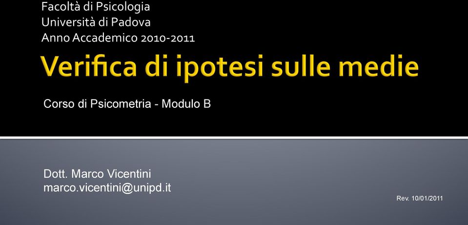 Psicometria - Modulo B Dott.