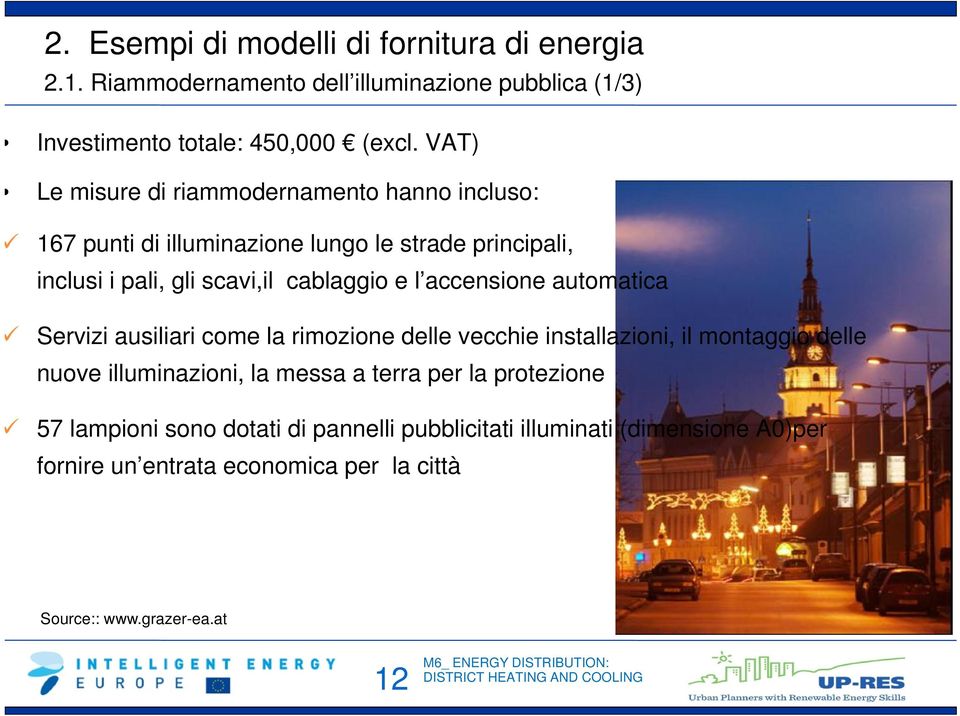 cablaggio e l accensione automatica Servizi ausiliari come la rimozione delle vecchie installazioni, il montaggio delle nuove illuminazioni,