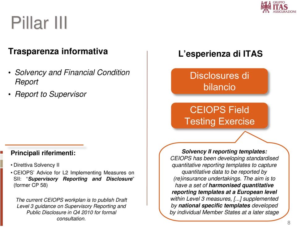 Supervisory Reporting and Public Disclosure in Q4 2010 for formal consultation.