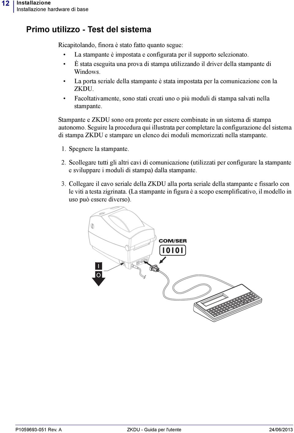 Facoltativamente, sono stati creati uno o più moduli di stampa salvati nella stampante. Stampante e ZKDU sono ora pronte per essere combinate in un sistema di stampa autonomo.