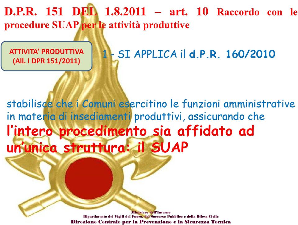 amministrative in materia di insediamenti i produttivi, i