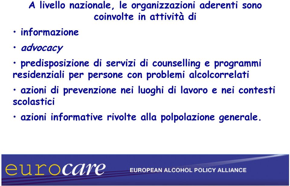 residenziali per persone con problemi alcolcorrelati azioni di prevenzione nei