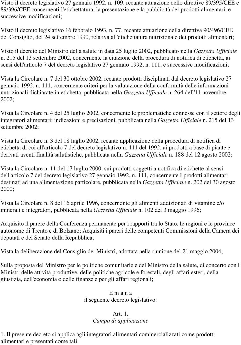 legislativo 16 febbraio 1993, n.