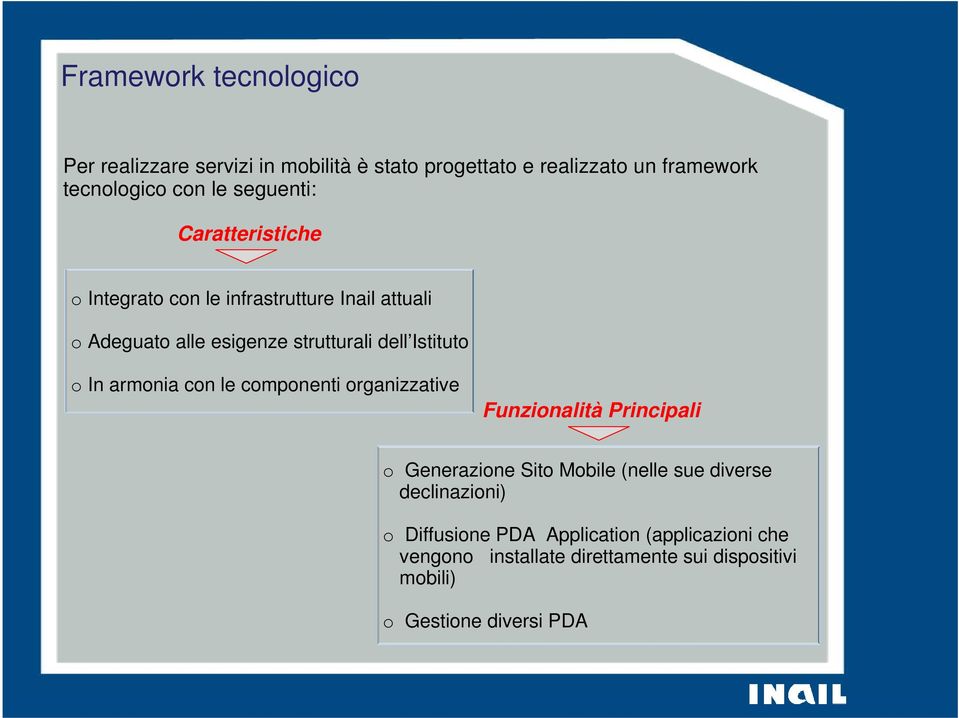 Istitut In armnia cn le cmpnenti rganizzative Funzinalità Principali Generazine Sit Mbile (nelle sue diverse