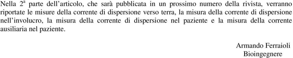 corrente di dispersione nell involucro, la misura della corrente di dispersione nel