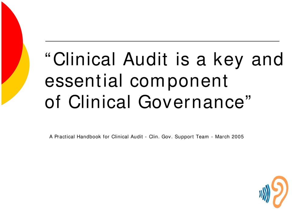 Practical Handbook for Clinical Audit