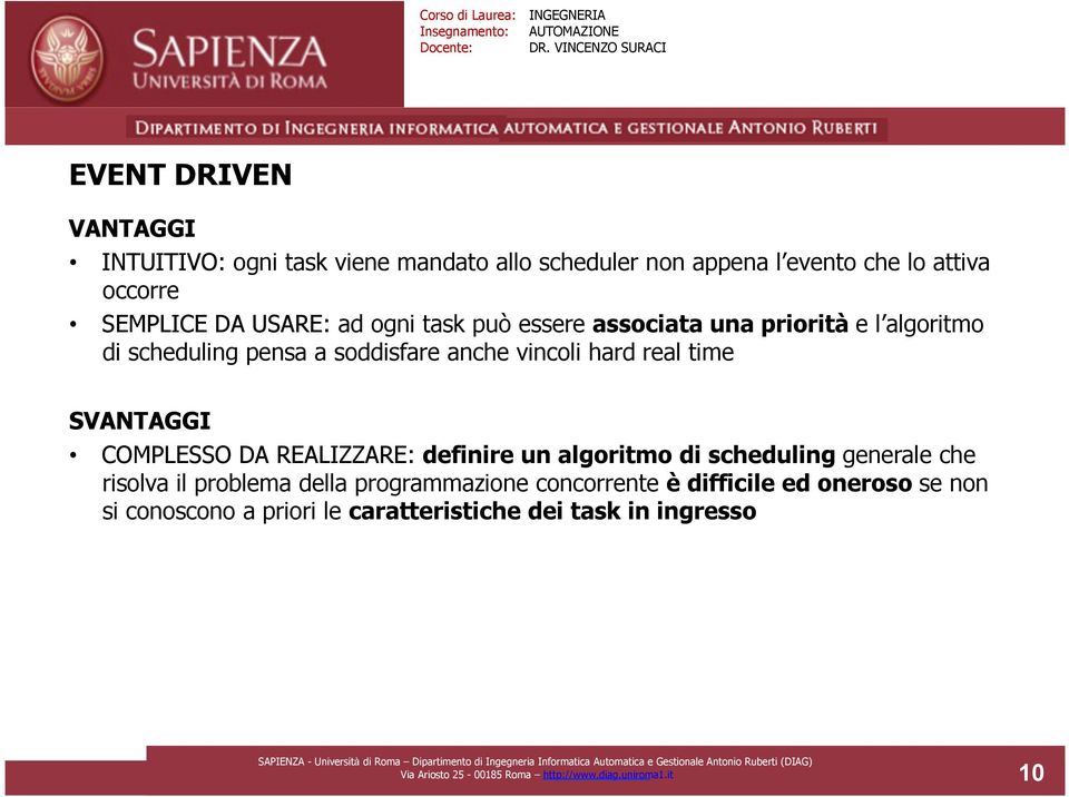 COMPLESSO DA REALIZZARE: definire un algoritmo di scheduling generale che risolva il problema della programmazione concorrente è