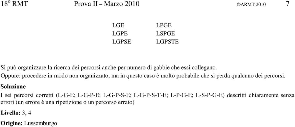 Oppure: procedere in modo non organizzato, ma in questo caso è molto probabile che si perda qualcuno dei percorsi.