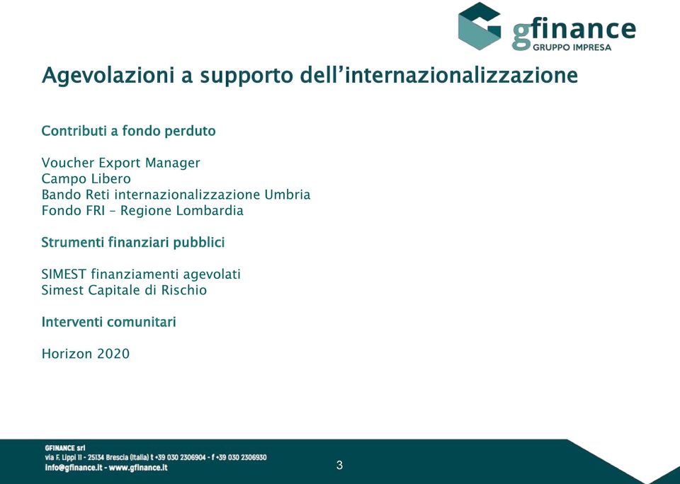 internazionalizzazione Umbria Fondo FRI Regione Lombardia Strumenti