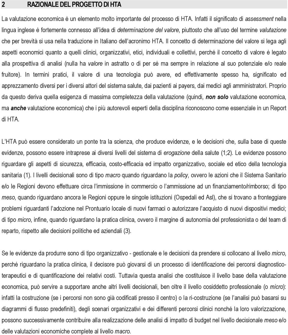 traduzione in Italiano dell acronimo HTA.