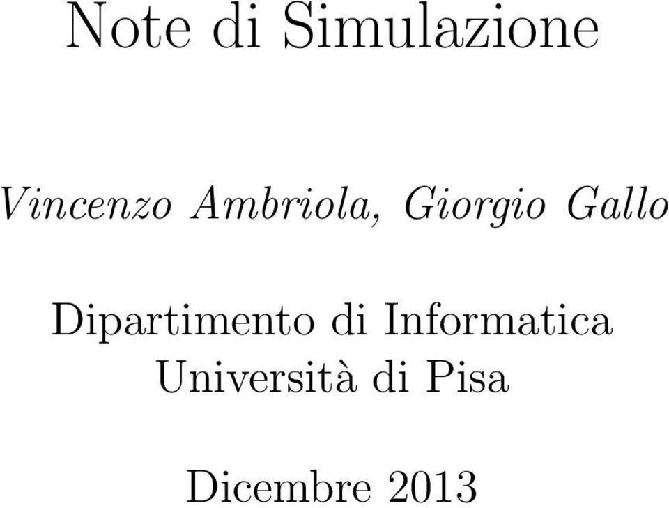 Dipartimento di Informatica